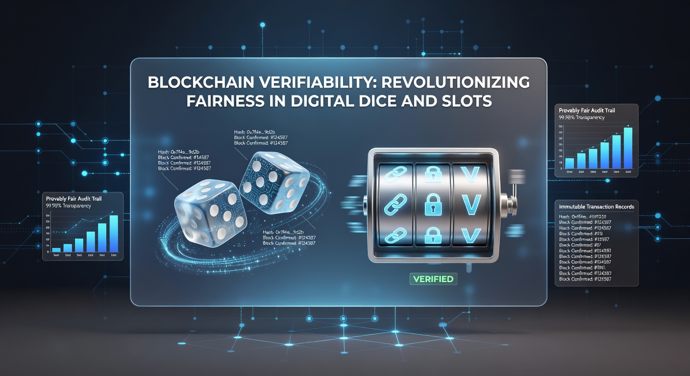 Visuelle Erklärung eines Provably Fair Dice-Spiels mit Blockchain-Integration und Seed-Verifikation