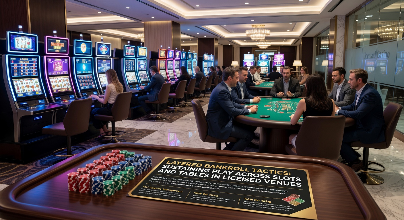 Darstellung einer geschichteten Bankroll-Strategie mit Slots und Tischspielen in einem lizenzierten Casino